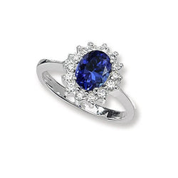 5.60 Ct Natural Tanzanite And Diamonds Wedding Ring White Gold 14K