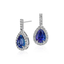 5.60 Ct Tanzanite With Diamonds Lady Dangle Earrings White Gold 14K