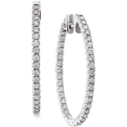 6 Carats Round Cut Diamonds Women Hoop Earrings White Gold 14K