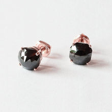 6 Carats Stud Earrings Cushion Diamond Black Eyeclean Rose Gold