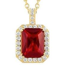 6.45 Carats Ruby And Diamond Necklace Pendant Yellow Gold Jewelry
