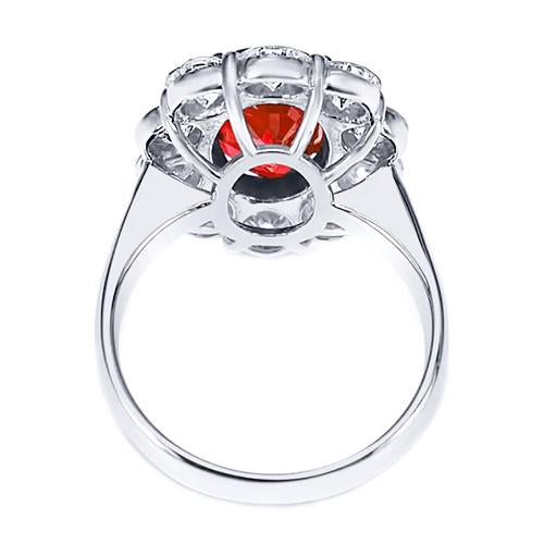 6.5 Ct Ruby With Diamond Wedding Ring White Gold 14K Fine Jewelry
