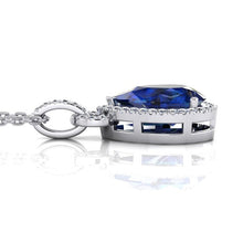 6.65 Ct. Pendant Necklace 14K Pear Tanzanite With Round Diamonds