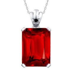 8 Carat Solitaire Prong Set Ruby Pendant Necklace Gold White 14K