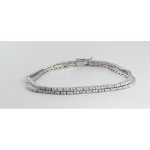 8 Carats Round Cut Double Row Diamonds Lady Bracelet WG 14K