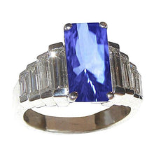 8 Carats Sri Lankan Sapphire Diamond Ring White Gold 14K