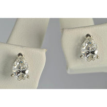 8 Carats Pear Cut Diamond Women Stud Earrings White Gold 14K