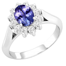 8.25 Carats Tanzanite With Diamonds Wedding Ring White Gold 14K
