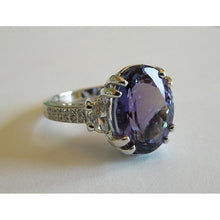 8.51 Ct Wedding Ring Oval Tanzanite Diamonds White Gold 14K