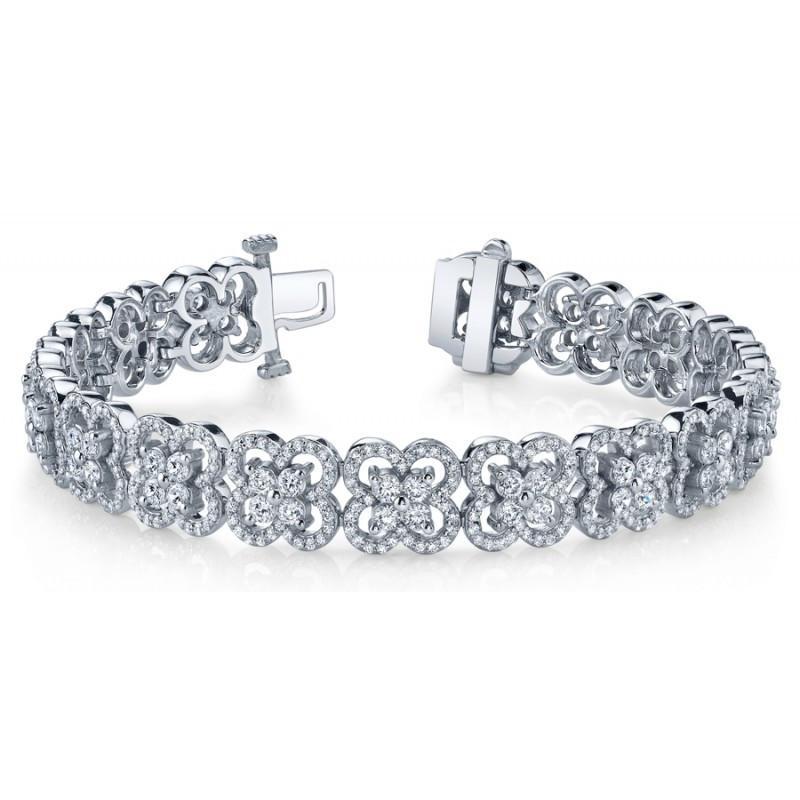 8.60 Carats Round Diamonds Tennis Bracelet White Gold 14K