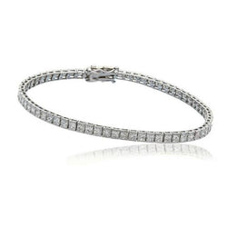 9.30 Ct. Princess Cut Diamonds Channel Set Tennis Bracelet WG 14K