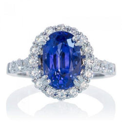 9.75 Ct Ceylon Sapphire And Diamonds Anniversary Ring