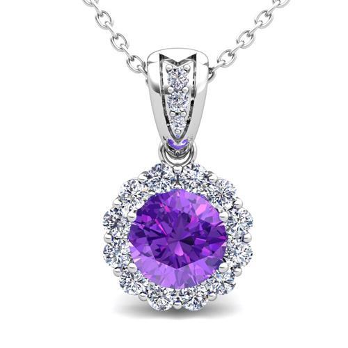 natural round amethyst 9.90ct pendant front view