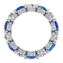Prong Set White Gold Diamond Sapphire Eternity Band