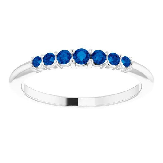 Anniversary Band Blue Sapphires 1 Carat