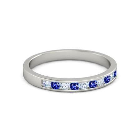 Anniversary Diamond Band 1 Carat Ceylon Sapphire Jewelry
