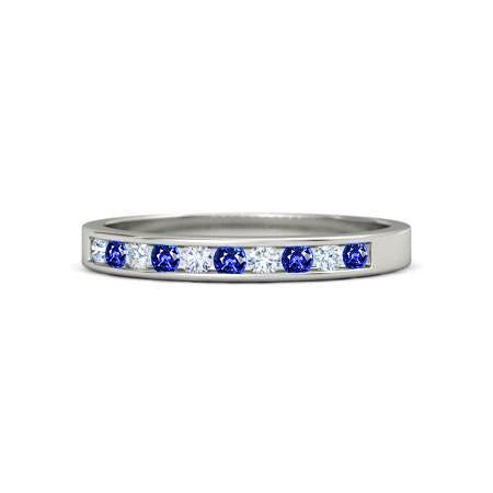 Anniversary Diamond Band 1 Carat Ceylon Sapphire Jewelry