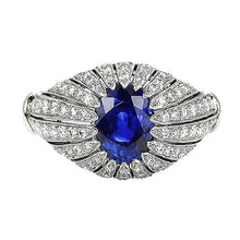 Antique Style Blue Sapphire Diamond WomenÃ¢â‚¬â„¢s Ring 8.75 Carats