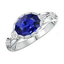 Antique Style Diamond Ring Oval Ceylon Sapphire Stone Gold 3.75 Carats