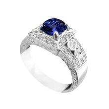 Antique Style Tanzanite And Diamonds Ring 2.79 Carats Wedding Jewelry