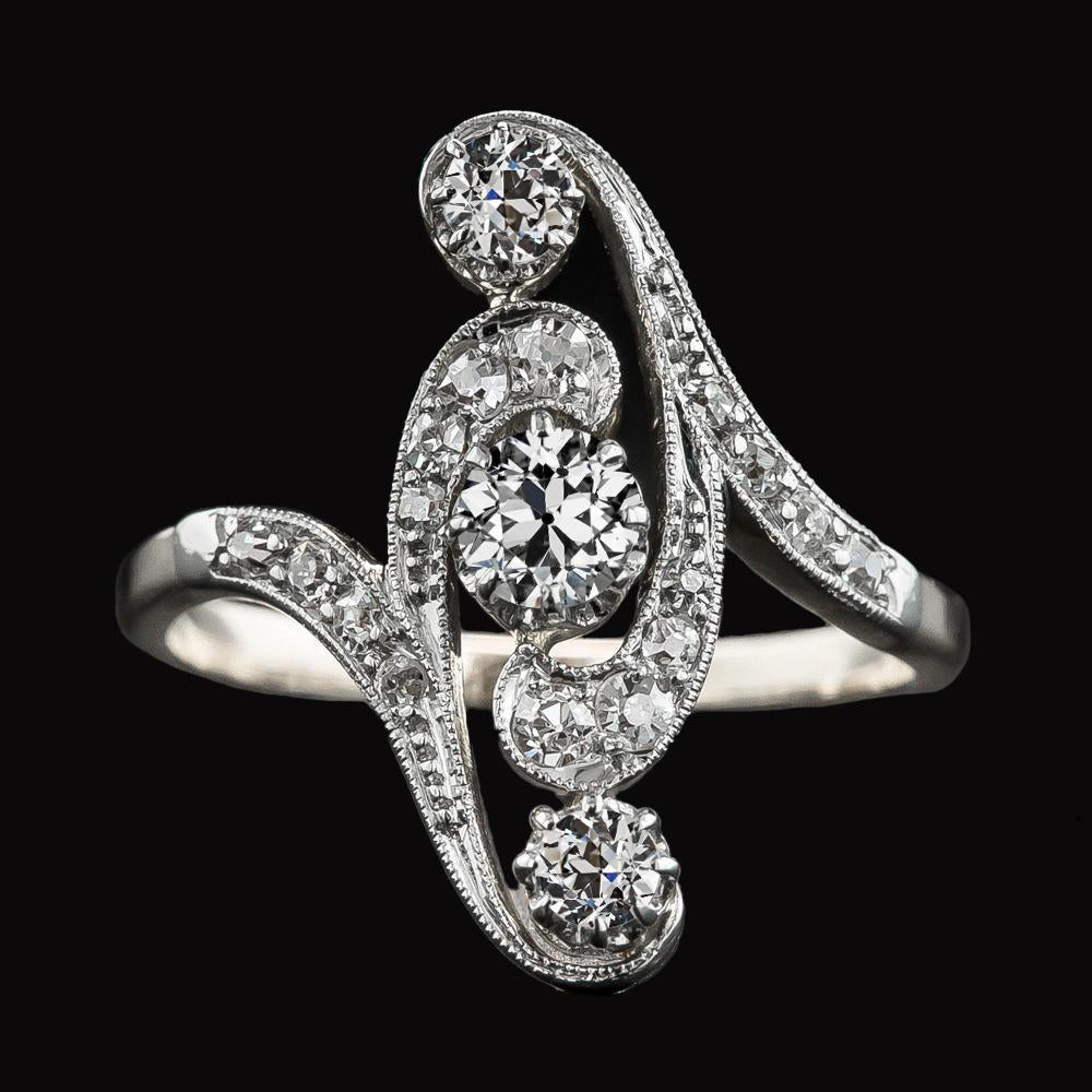 Antique Style Wedding Round Old Mine Cut Diamond Ring 2.75 Carats