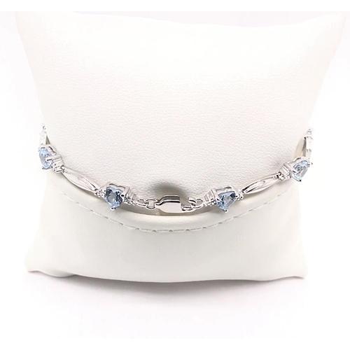 Aquamarine Heart Shape Diamond Bracelet 9.54 Carats Jewelry