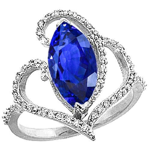 Art Nouveau Jewelry New Antique Style Ceylon Sapphire Diamond Ring