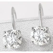 Beautiful Round Diamond Lever Back Earring White Gold 14K 1.5 Carats