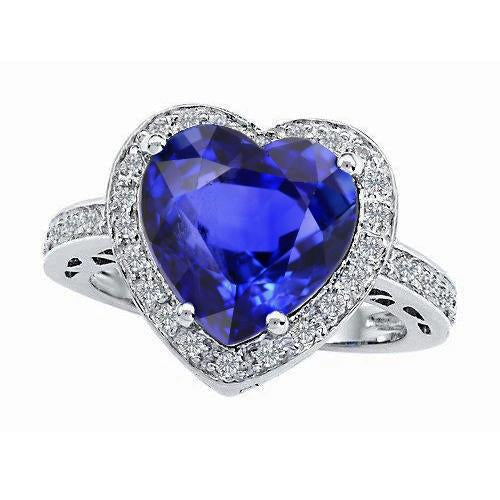 Beautiful Sapphire Diamond Ring Gold Wedding Jewelry 2.50 Carats