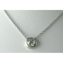 Bezel Setting Diamond Necklace Pendant 1 Carat White Gold Round Cut