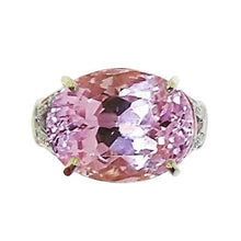 Big 37 Ct Solitaire Pink Kunzite Ring Yellow Gold 14K
