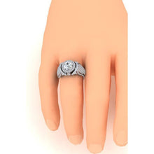 Big Round Diamond Men's Ring With Accents 5.50 Carats White Gold 14K