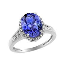 Big Tanzanite With Small Diamonds 5.75 Carats Ring White Gold 14K