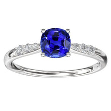 Blue Sapphire Gemstone Ring White Gold 14K Diamonds 2.50 Carats