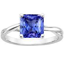 Blue Sapphire Solitaire Gemstone Ring 2.50 Carats Twisted Shank