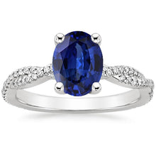Blue Sapphire Solitaire With Accents Wedding Ring 3.50 Carats