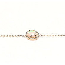 Bracelet Round Opal Diamond Bezel Set 6.75 Carats Yellow Gold 14K