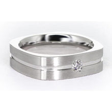 Brushed Finish Round Diamond Men's Ring White Gold 14K 0.20 Carats
