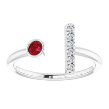 Burmese Ruby & Diamond Ring 0.48 Carats 14K White Gold