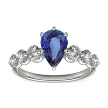 Ceylon Sapphire & Diamond Anniversary Ring Gemstone Jewelry 3 Carats