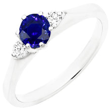Ceylon Sapphire Gemstone Ring Women 3 Stone Round Diamonds 2.50 Carats