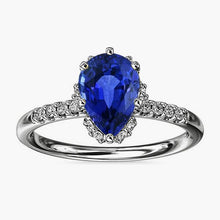 Ceylon Sapphire Halo Engagement Ring For Women & Diamonds 4 Carats
