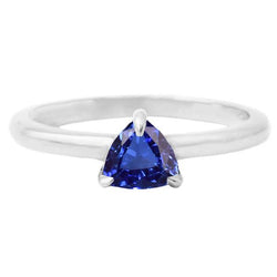 Ceylon Sapphire Solitaire Trillion Shaped Ring 1 Carat Jewellery Gold