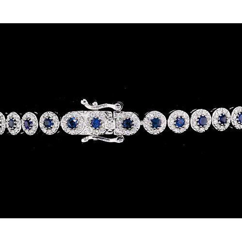 Ceylon Sapphire Tennis Bracelet 12 Carats Women Jewelry New