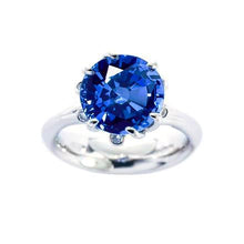 Ceylon Sapphire With Diamonds 1.90 Ct Ring White Gold 14K