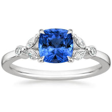 Ceylon Sapphire With Diamonds 2.70 Ct Ring White Gold 14K