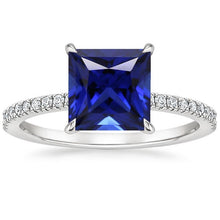 Ceylon Sapphire and Diamond 5.5 Carat Solitaire Accents Ring