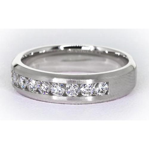 Channel Set Wedding Band Round Diamond 1.35 Carats Jewelry