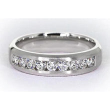 Channel Set Wedding Band Round Diamond 1.35 Carats Jewelry