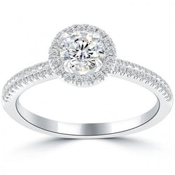 Classic Engagement Ring 1.66 Ct. Round Natural Earth Mined Diamond White Gold 14K